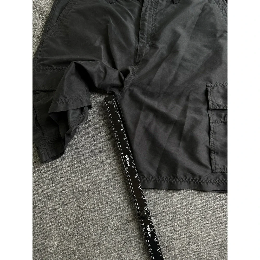 Mens Cargo Shorts Quiksilver Black Lightweight Utility Pockets, Size 40